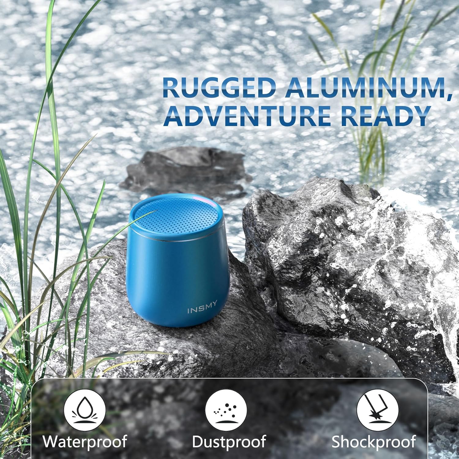 Mini Metal Bluetooth Speaker - IP65 Waterproof, 10H Play, Stereo Sound