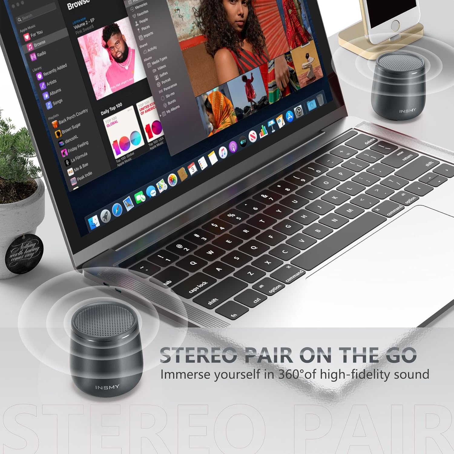 Mini Metal Bluetooth Speaker - IP65 Waterproof, 10H Play, Stereo Sound