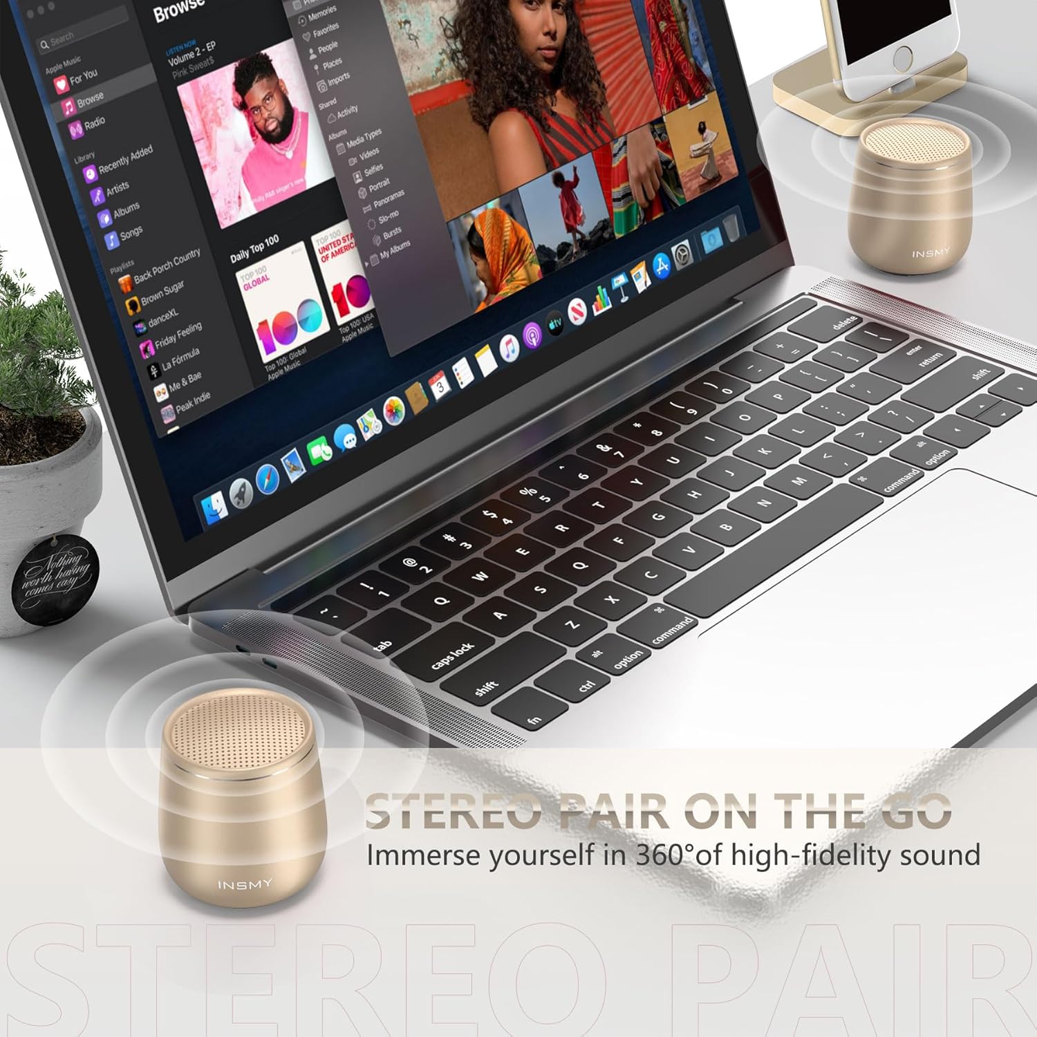 Mini Metal Bluetooth Speaker - IP65 Waterproof, 10H Play, Stereo Sound