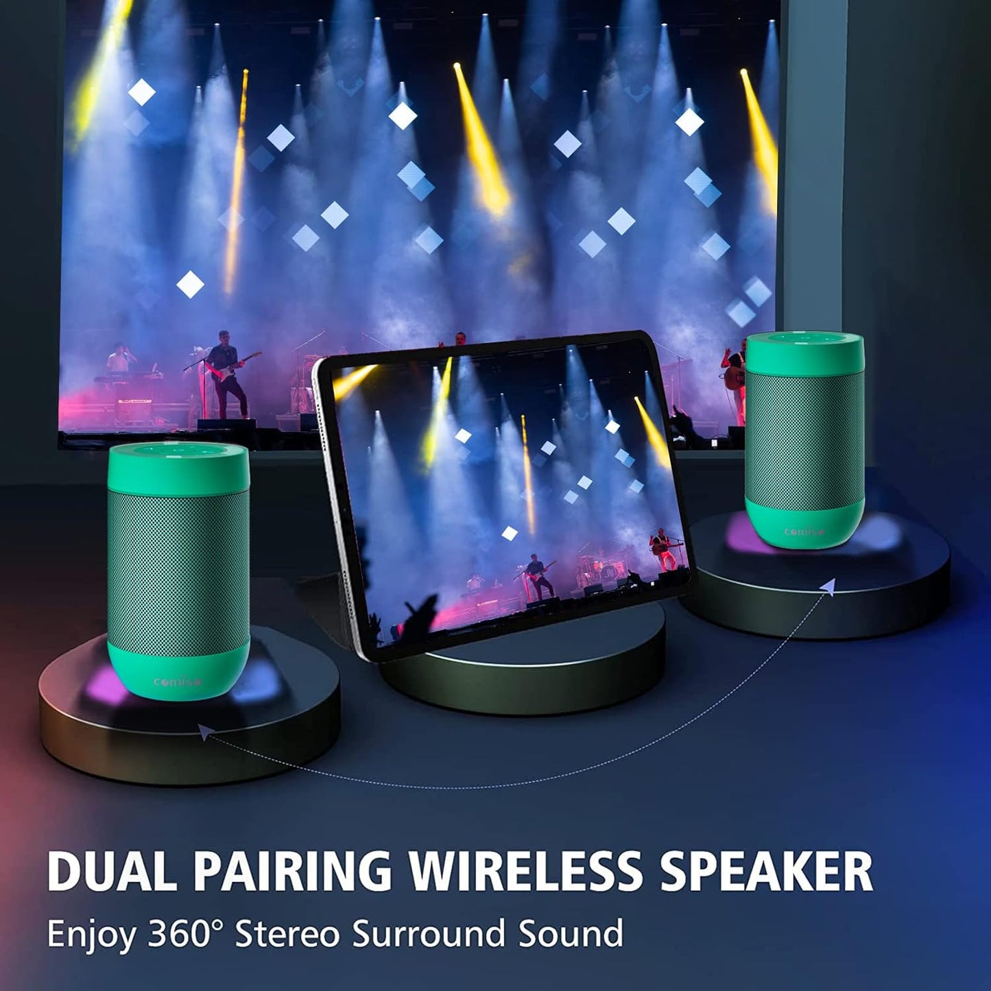 Portable Bluetooth Speaker - 360° Sound, IP65 Waterproof, 10H Play