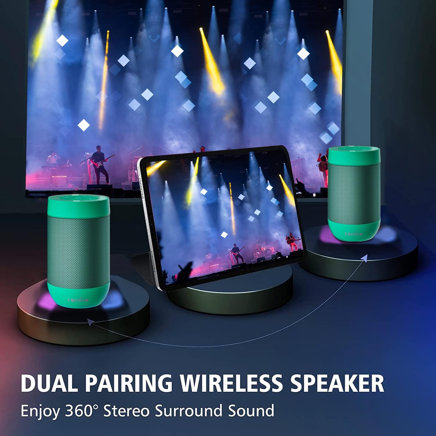 Portable Bluetooth Speaker - 360° Sound, IP65 Waterproof, 10H Play