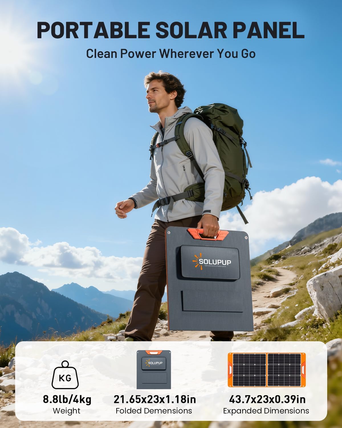 SOLUPUP Solar Panel 10W-200W | Solar Charger for Phone & Power Station