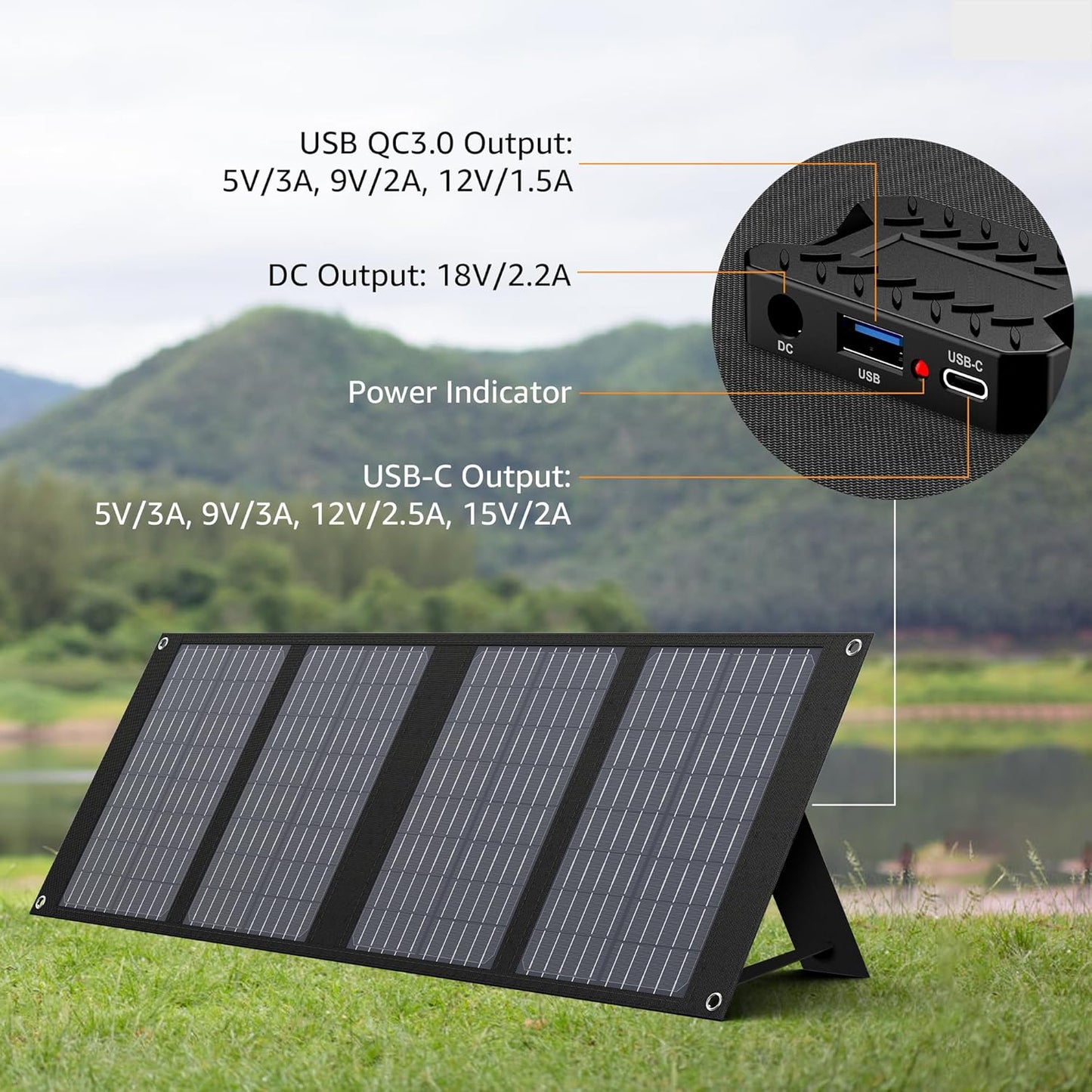 EnginStar Solar Panel 22W-100W | Solar Charger for Power Station