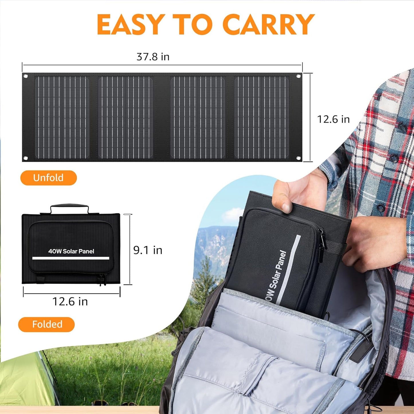 EnginStar Solar Panel 22W-100W | Solar Charger for Power Station