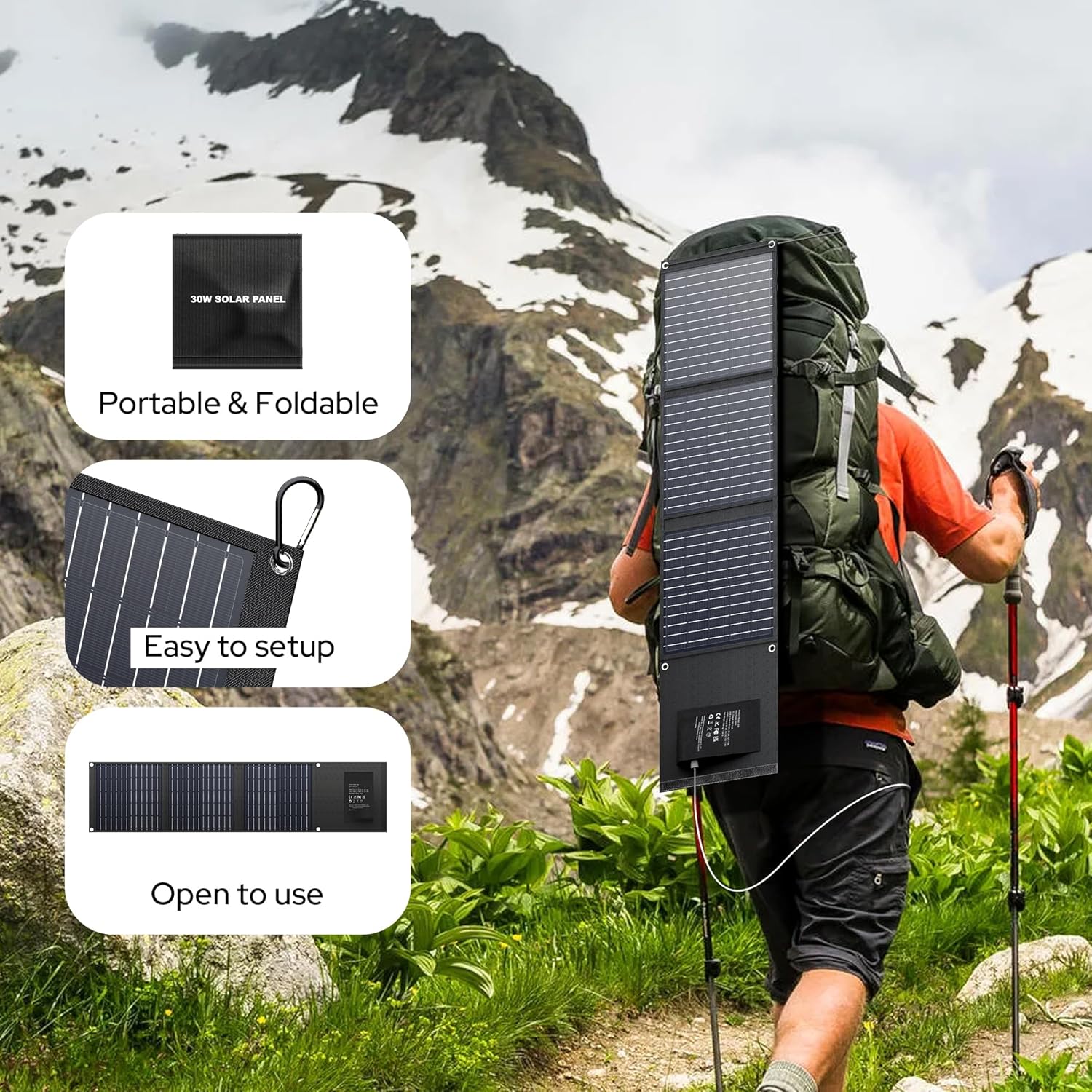 EnginStar Solar Panel 22W-100W | Solar Charger for Power Station