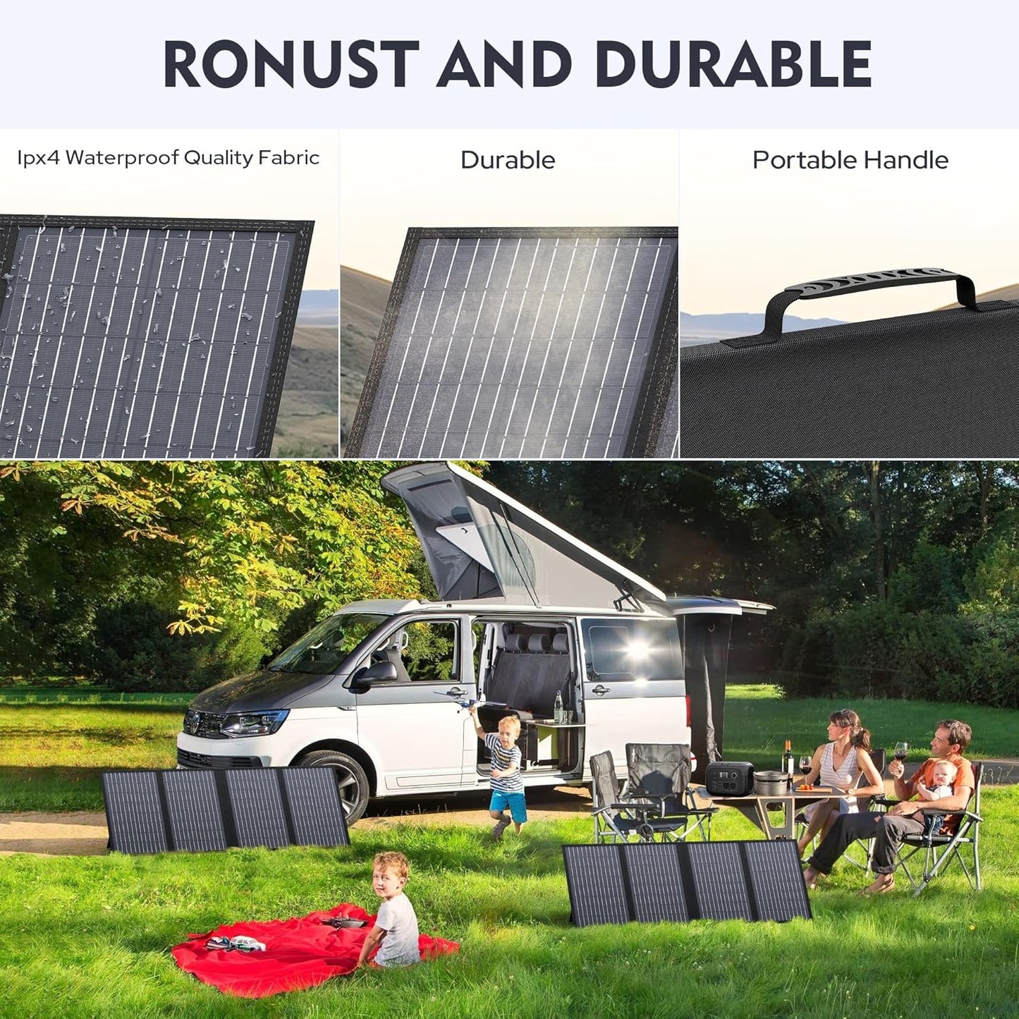 EnginStar Solar Panel 22W-100W | Solar Charger for Power Station