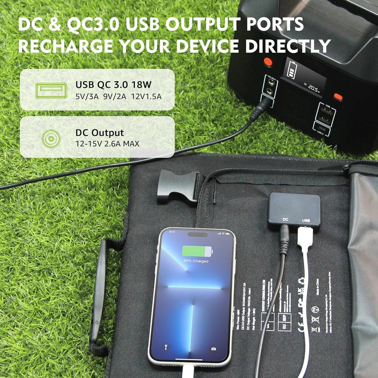 EnginStar Solar Panel 22W-100W | Solar Charger for Power Station