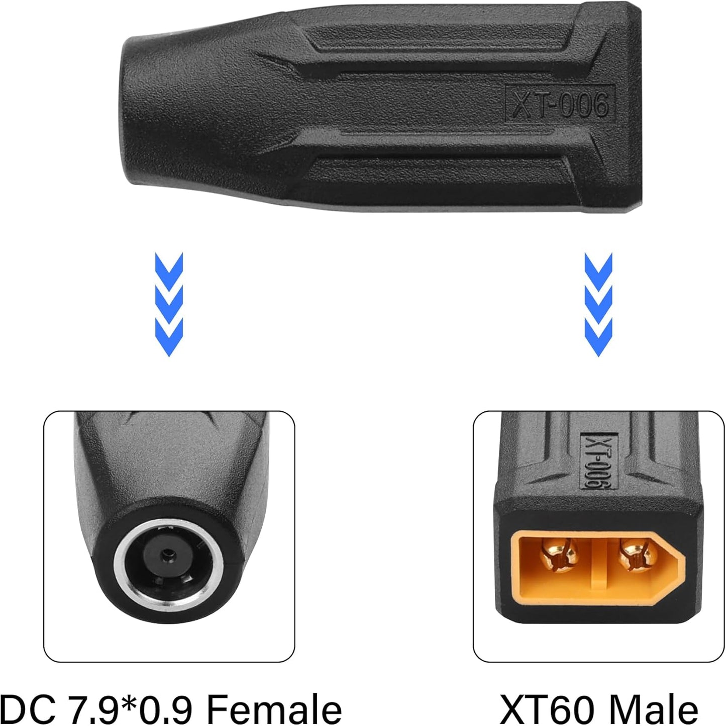 2-Pack XT60 to DC7909 Adapter | Plug & Play for Solar & Power Station