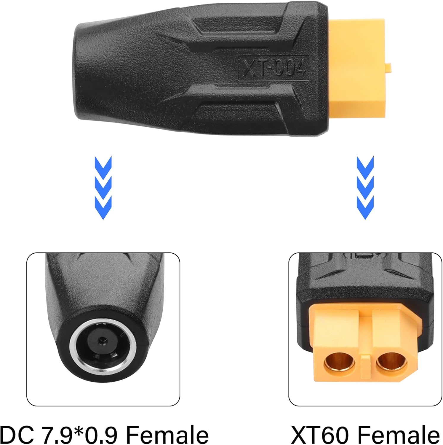 2-Pack XT60 to DC7909 Adapter | Plug & Play for Solar & Power Station