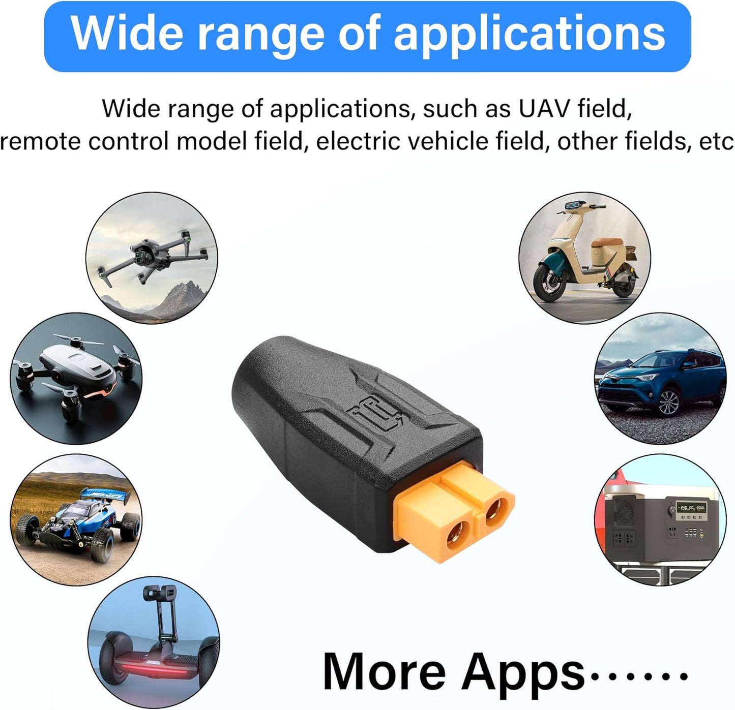 2-Pack XT60 to DC7909 Adapter | Plug & Play for Solar & Power Station