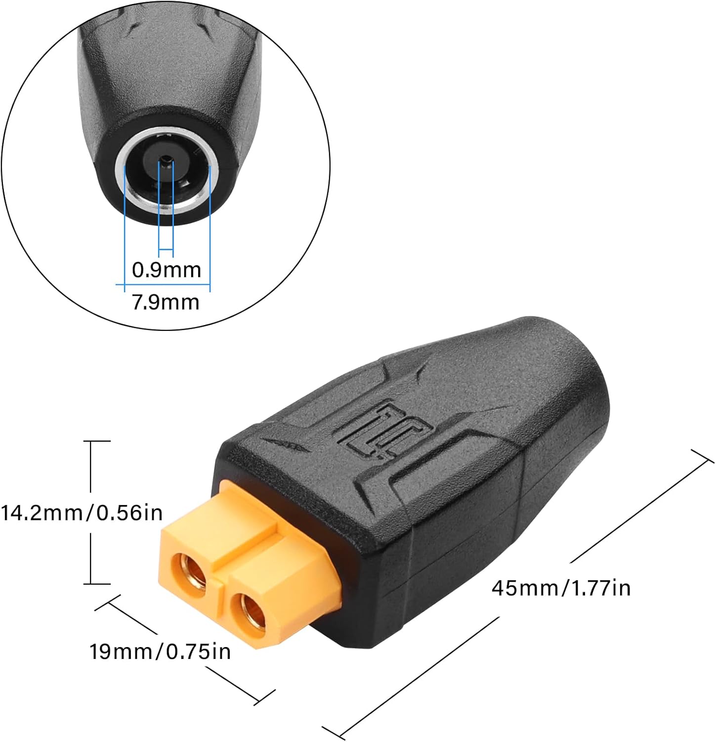 2-Pack XT60 to DC7909 Adapter | Plug & Play for Solar & Power Station