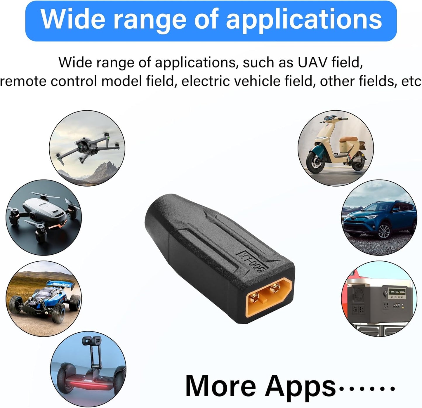 2-Pack XT60 to DC7909 Adapter | Plug & Play for Solar & Power Station