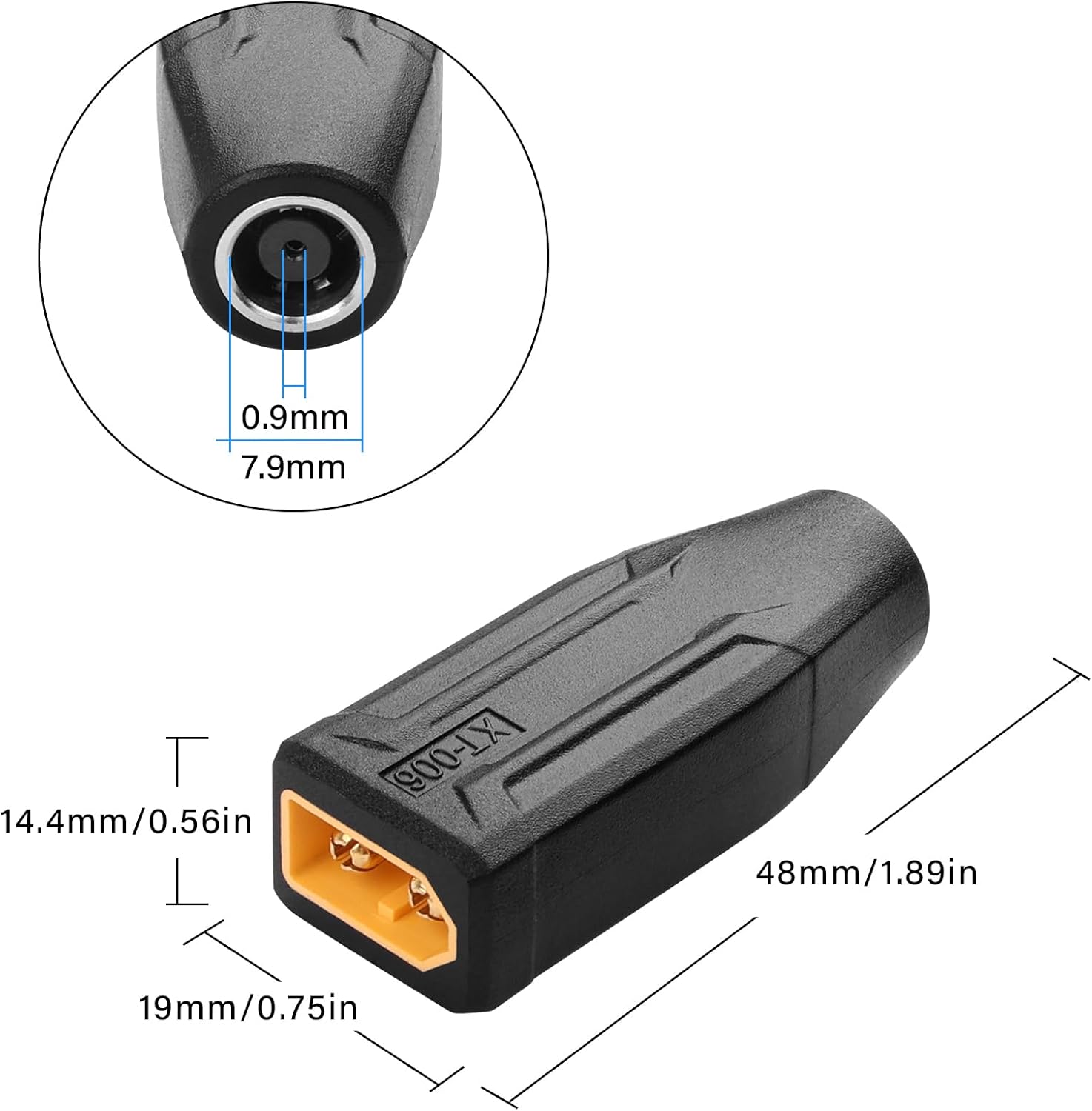 2-Pack XT60 to DC7909 Adapter | Plug & Play for Solar & Power Station
