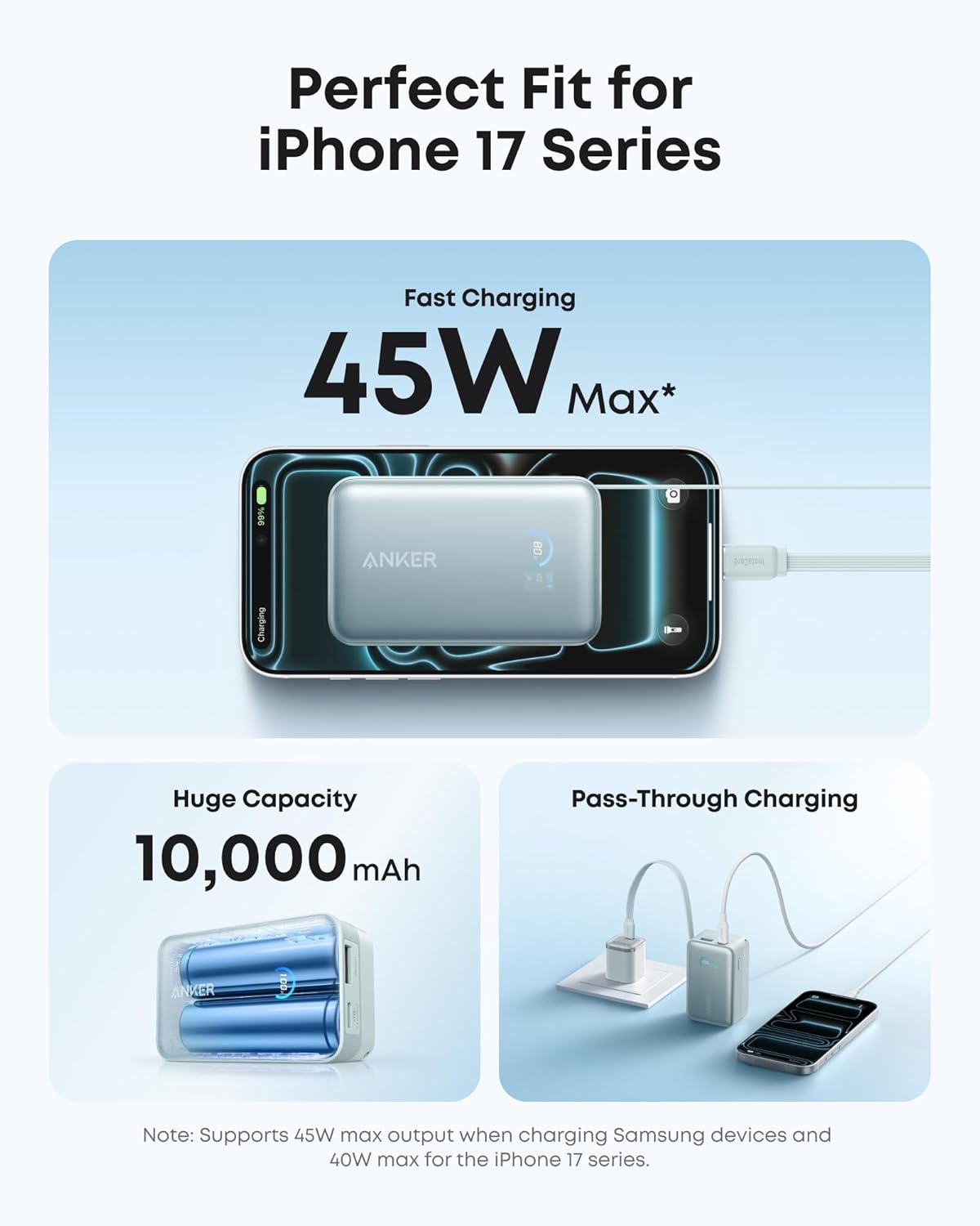 Anker Nano 10K Power Bank | 45W Fast Charging & Built-In Cable