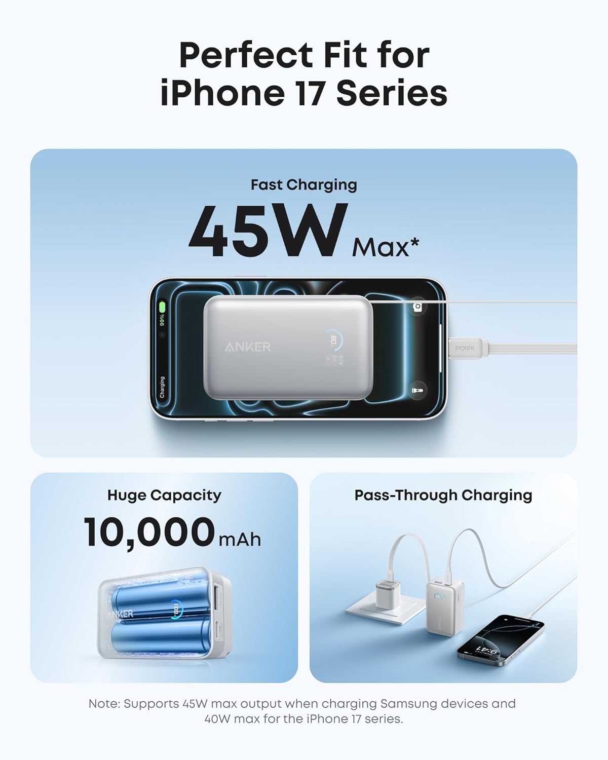 Anker Nano 10K Power Bank | 45W Fast Charging & Built-In Cable