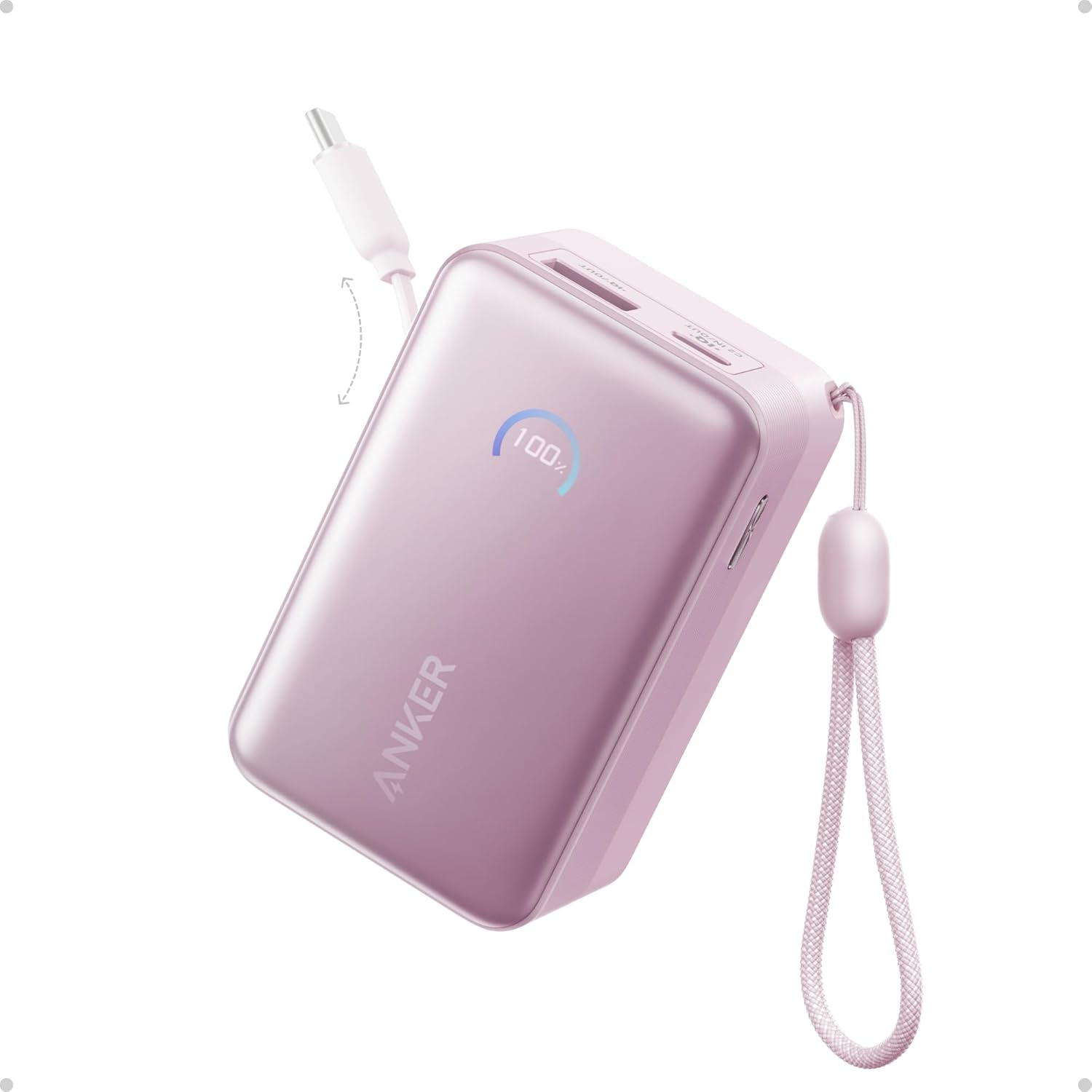 Anker Nano 10K Power Bank | 45W Fast Charging & Built-In Cable