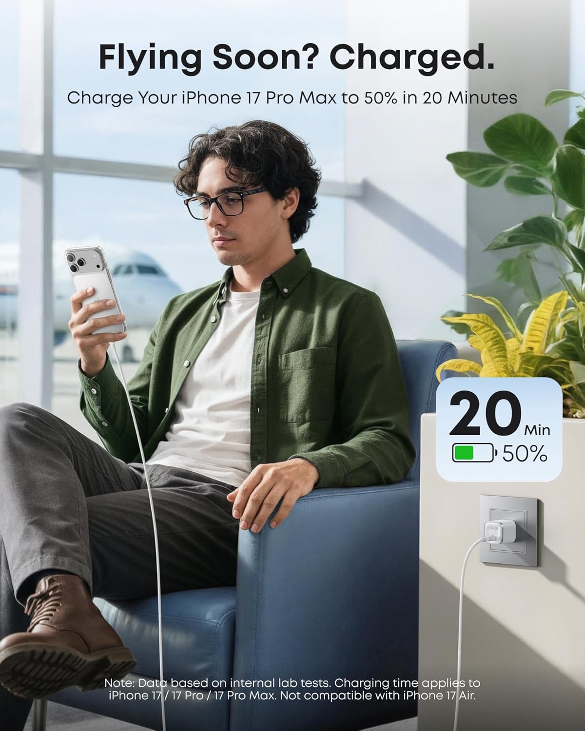 Anker 45W Nano Charger | GaN Fast Wall Charger & 6ft Cable