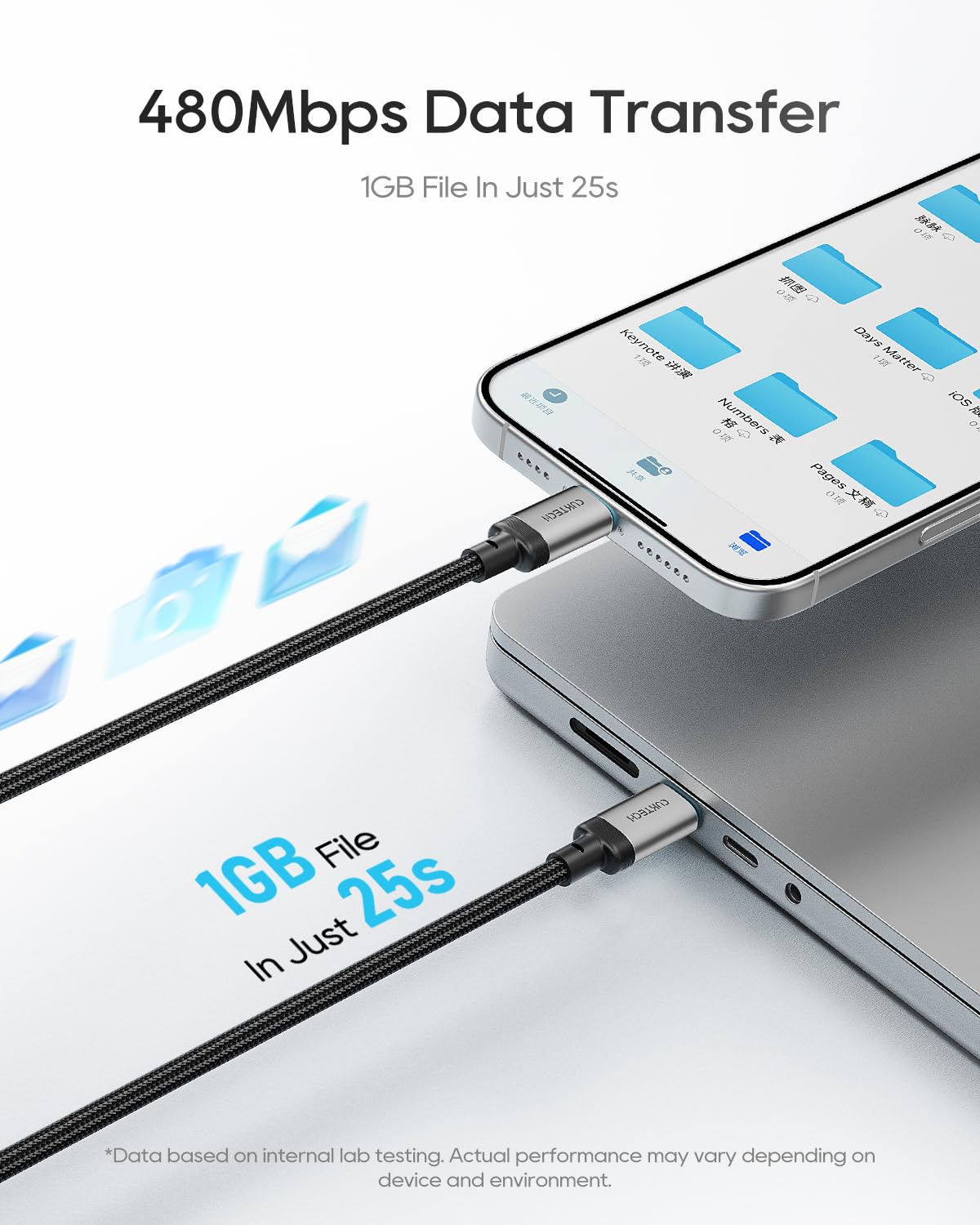 CUKTECH 240W USB-C Cable (3-Pack, 4.9ft)