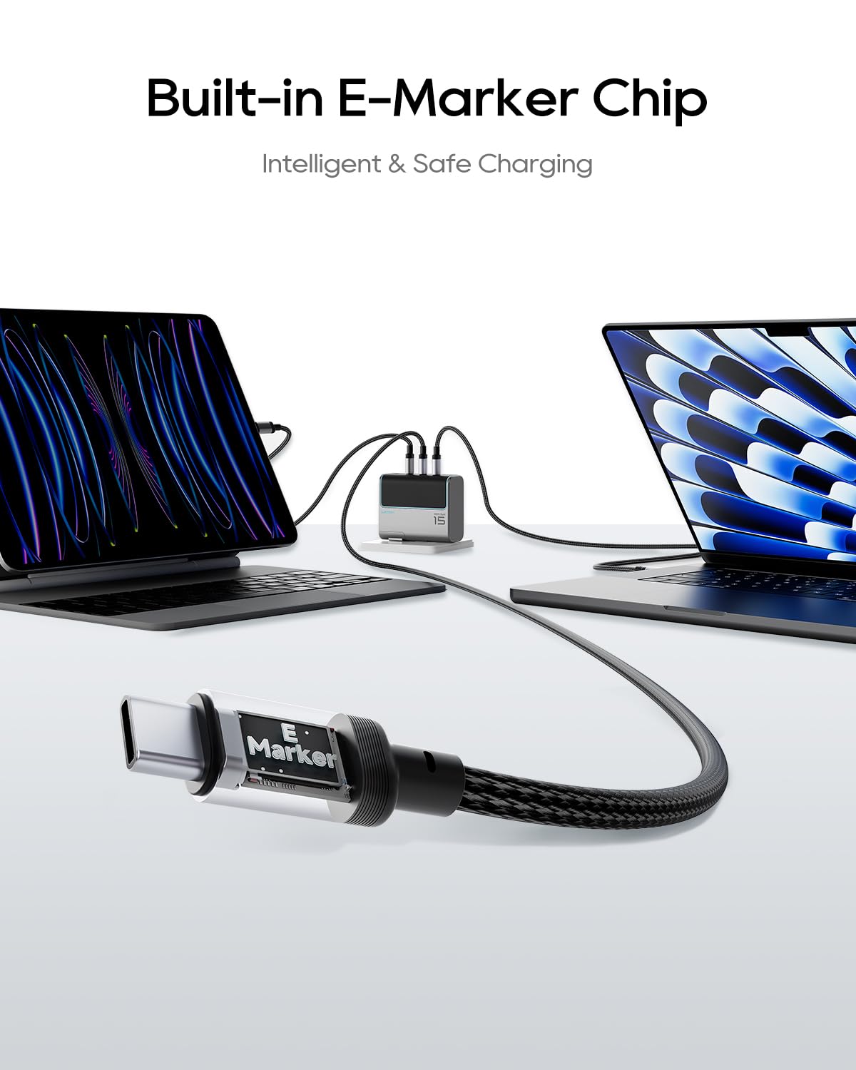 CUKTECH 240W USB-C Cable (3-Pack, 4.9ft)