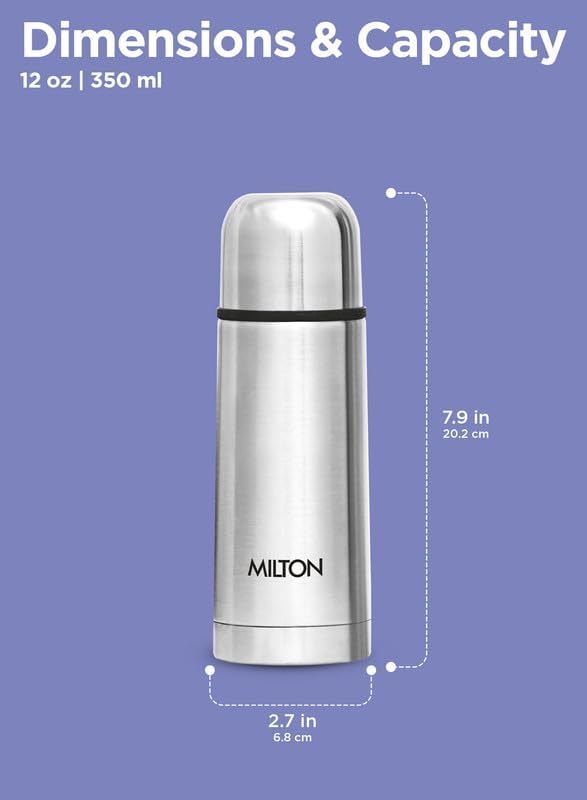 Milton 24Hr Thermosteel Flask,350ml-1000ml,Vacuum Insulated,Leak-Proof