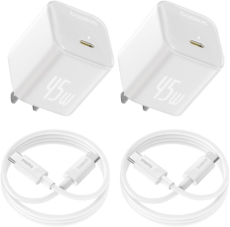 Baseus 45W Fast Charger 2-PACK w/ Cable - Home & Travel