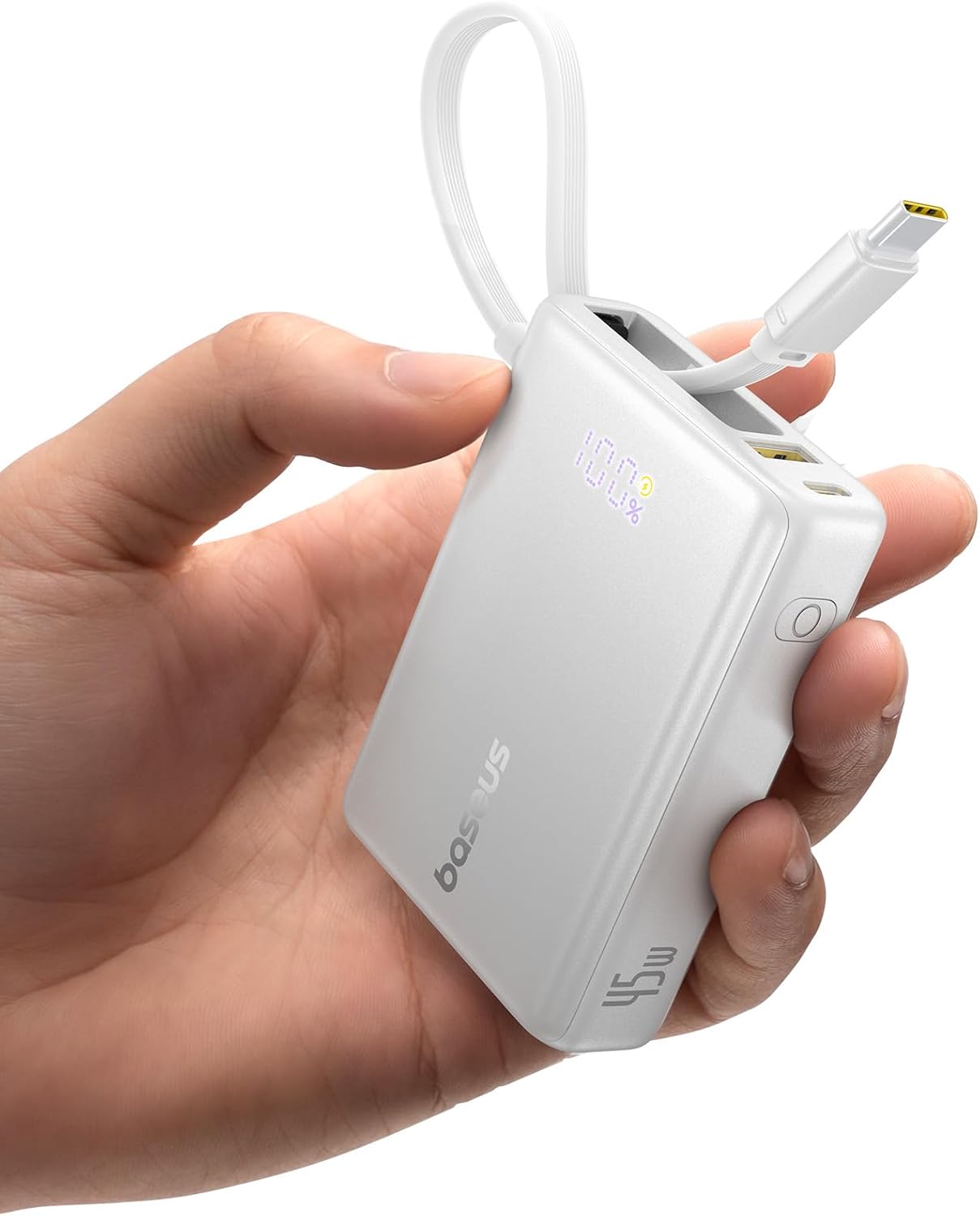 Baseus 45W Power Bank 10,000mAh w/ Built-in Cable - Fast & Compact