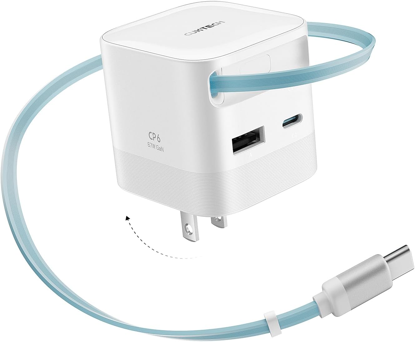 CUKTECH CP6 65W GaN USB C Charger Retractable Cable Fast Charging