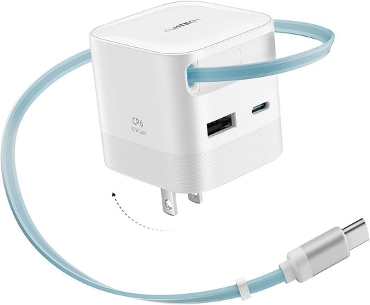 CUKTECH CP6 65W GaN USB C Charger Retractable Cable Fast Charging