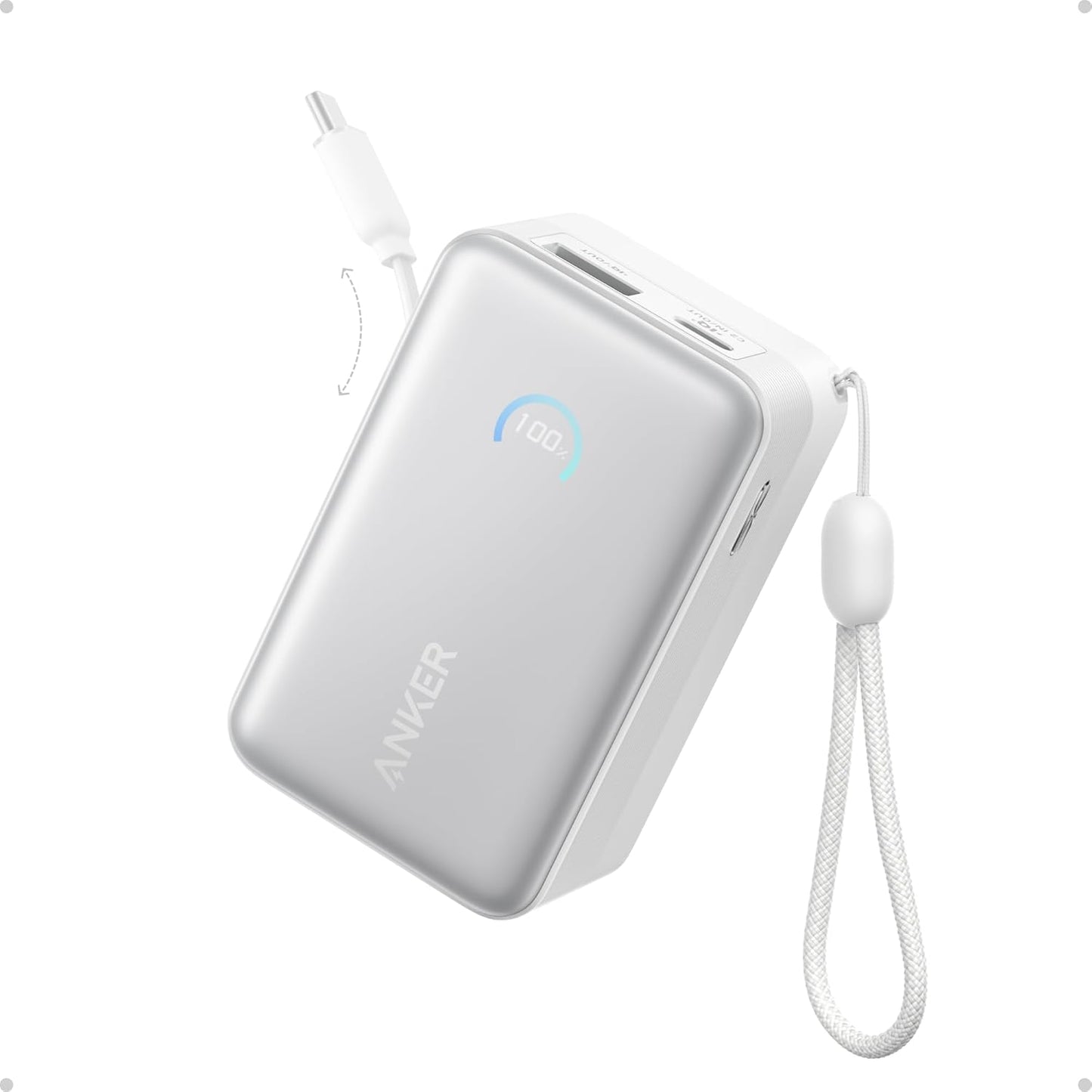 Anker Nano 10K Power Bank | 45W Fast Charging & Built-In Cable