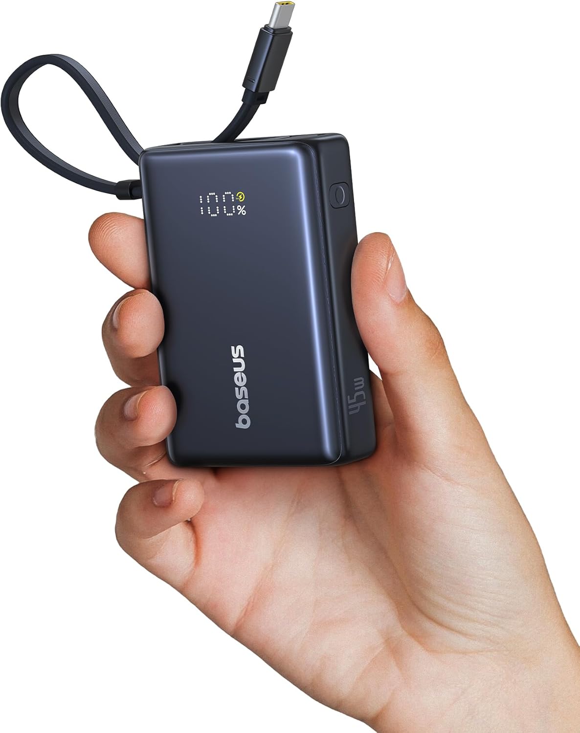 Baseus 45W Power Bank 10,000mAh w/ Built-in Cable - Fast & Compact