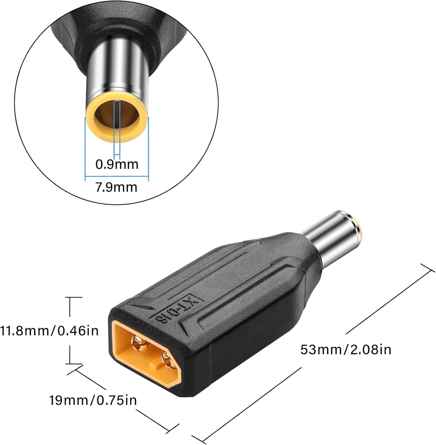 2-Pack XT60 to DC7909 Adapter | Plug & Play for Solar & Power Station