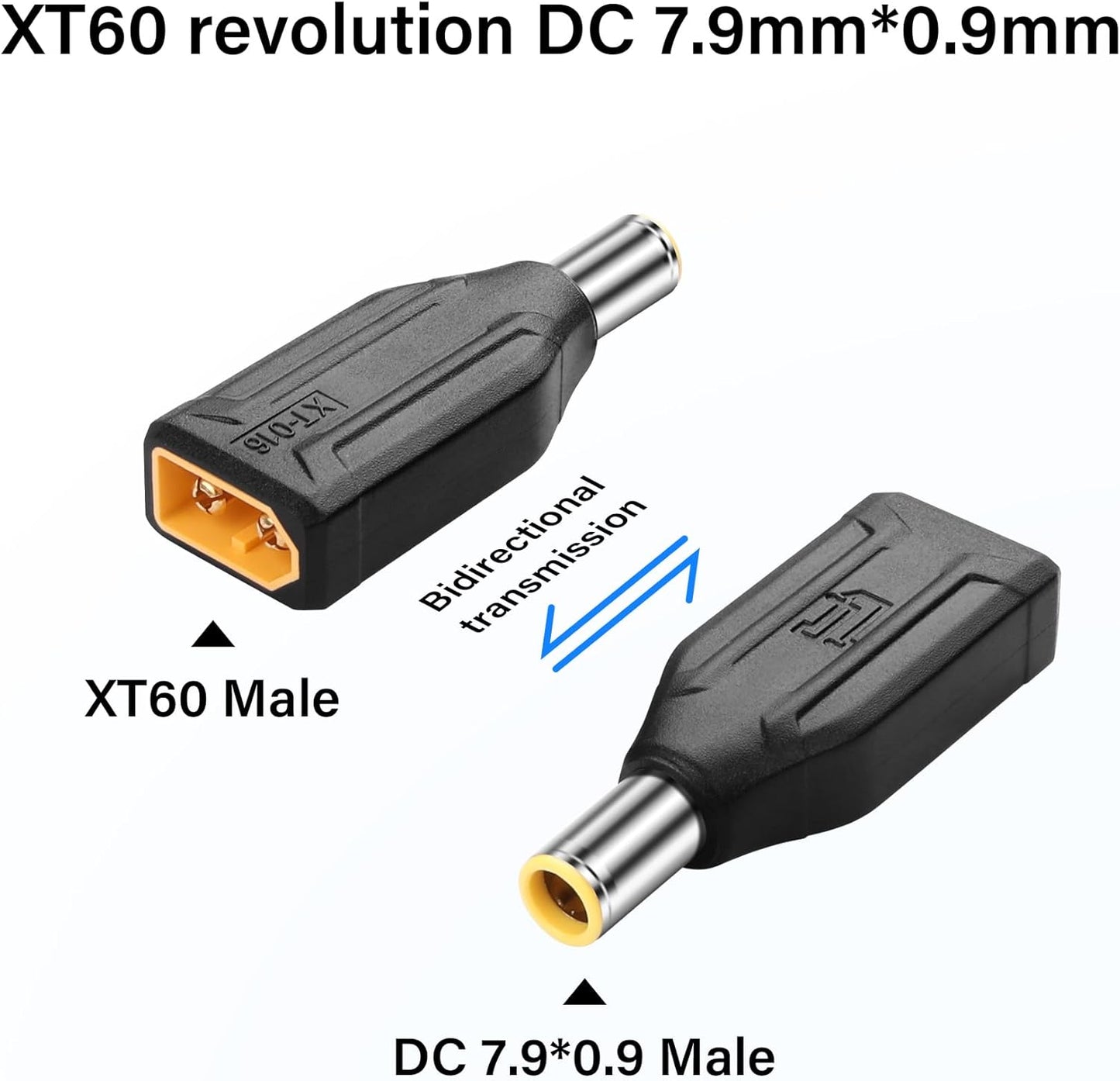 2-Pack XT60 to DC7909 Adapter | Plug & Play for Solar & Power Station