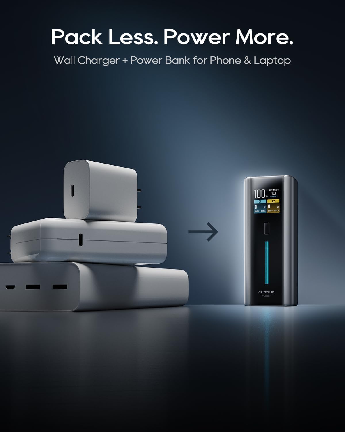CUKTECH 10 Fusion 9000mAh Power Bank 65W Wall Charger Fast Charging