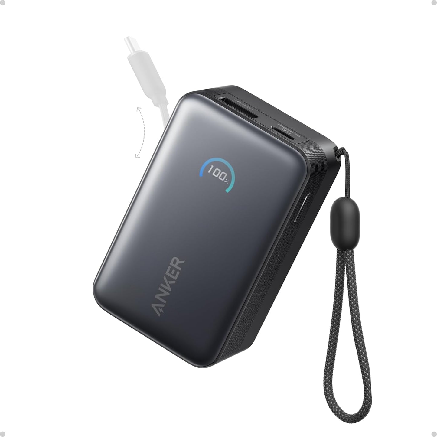 Anker Nano 10K Power Bank | 45W Fast Charging & Built-In Cable