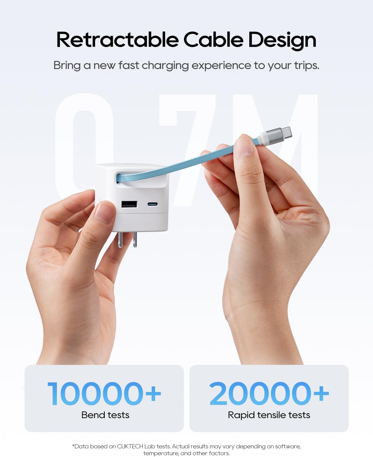 CUKTECH CP6 65W GaN USB C Charger Retractable Cable Fast Charging