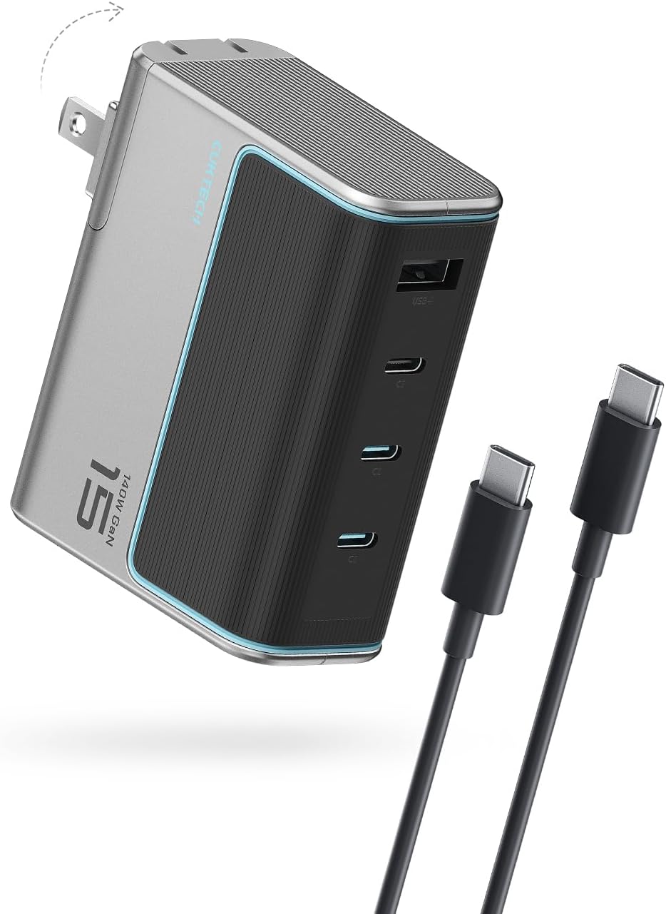 CUKTECH 140W USB C GaN Charger, 4-Port PD3.1 Fast Wall Adapter