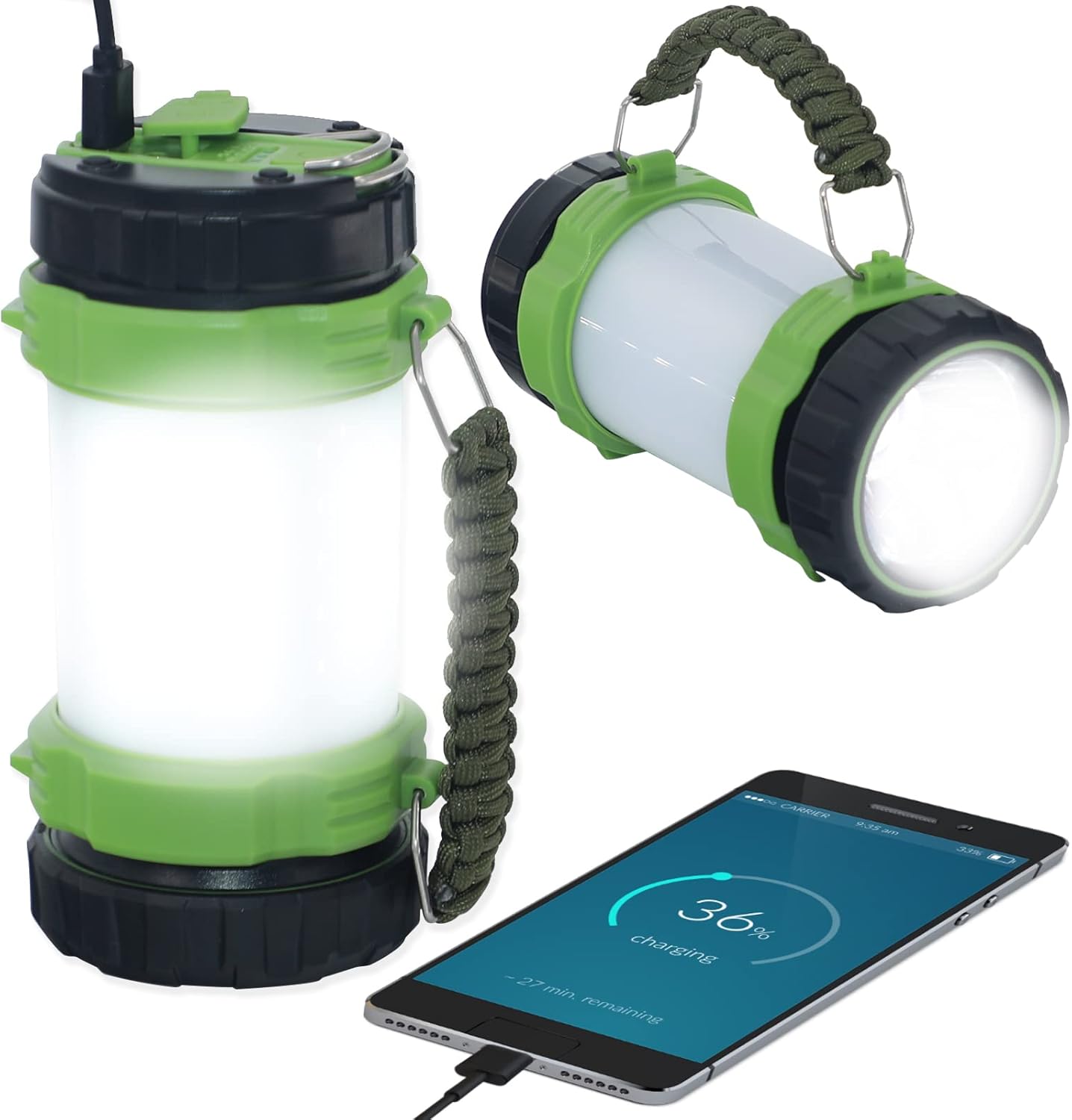 Luxela Beam Pro™ Rechargeable Camping Lantern & Flashlight – 1000LM Bright, 6 Modes, IPX4 Waterproof, USB-C Charging w/ 2-Way Hook for Emergencies, Power Outages & Adventures!