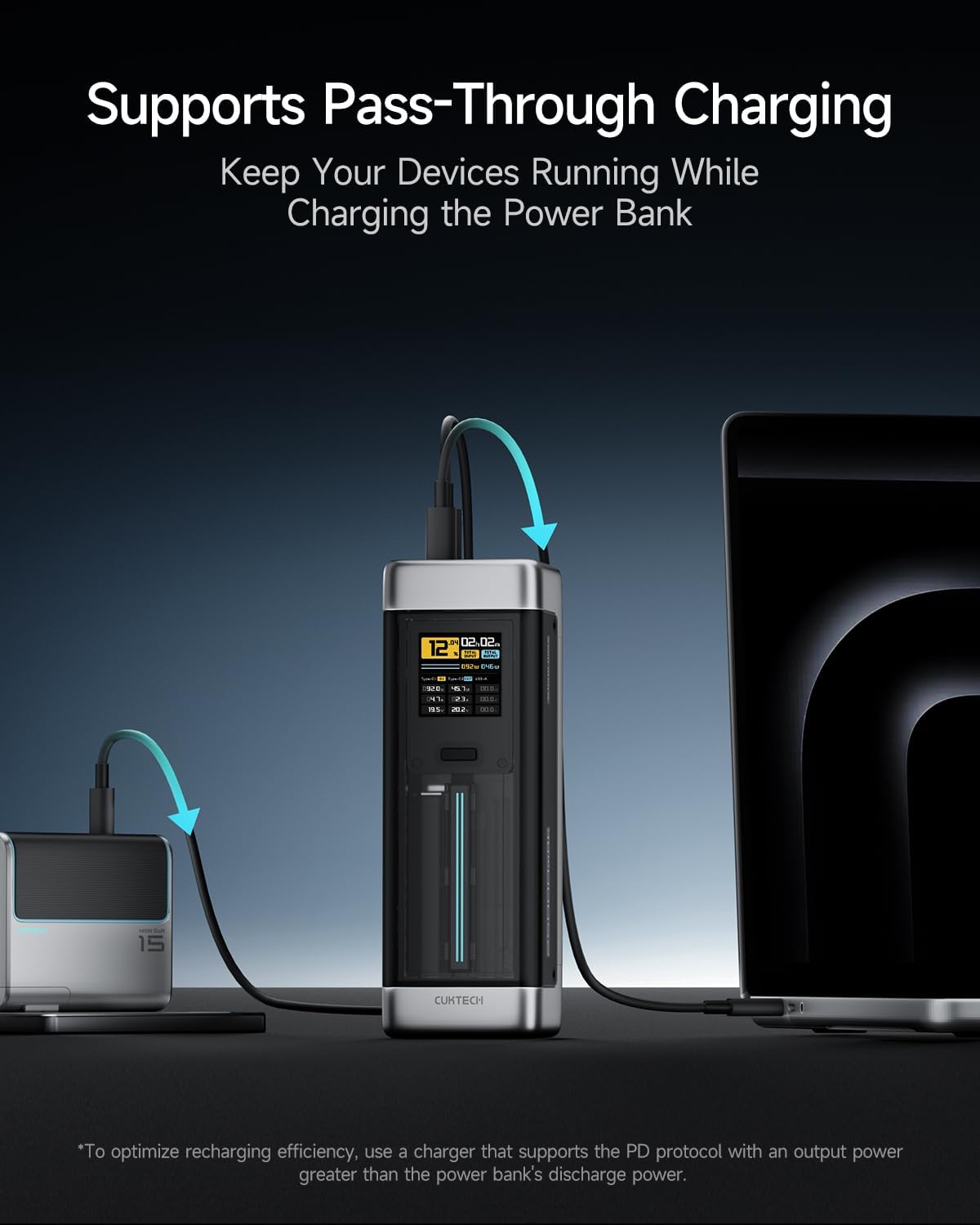 Cuktech NO.20 140W 25000mAh Power Bank for Laptops