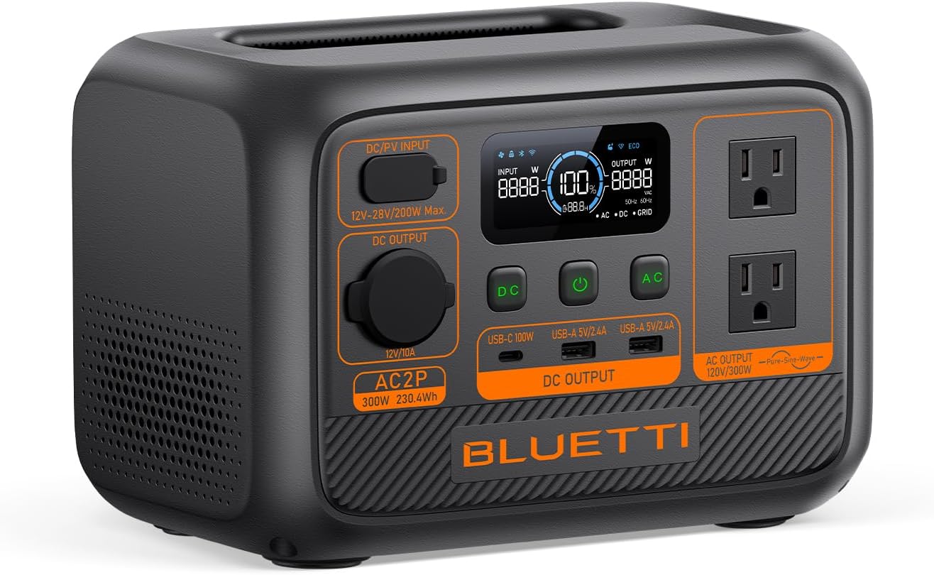 Bluetti AC2P Power Station | 300W Solar Generator | 45 Min Charge