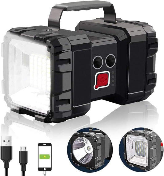 10,000mAh Tactical Flashlight - 1200LM, USB Power Bank & Waterproof | 7 Modes for Camping, Emergencies & Blackouts