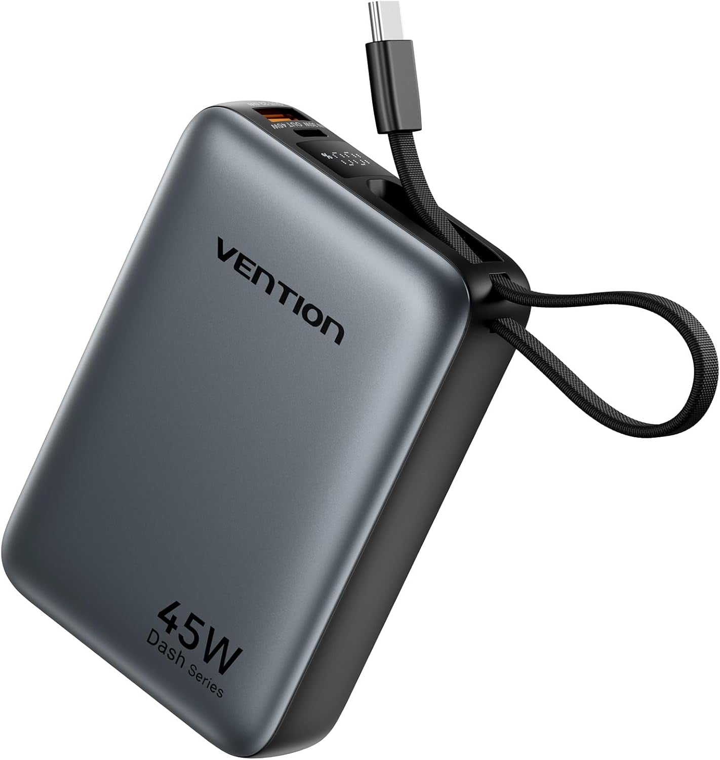 VENTION 45W Power Bank 20000 w/ Built-in Cable - Fast Portable Charger