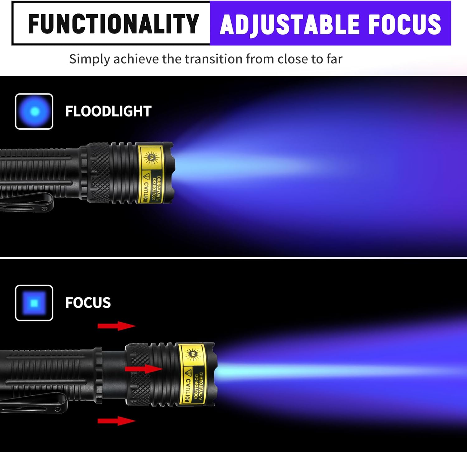365nm UV Flashlight - 10W Professional Blacklight, USB-C Rechargeable | Detect Pet Stains, Counterfeit Money & Uranium Glass Like a Pro!