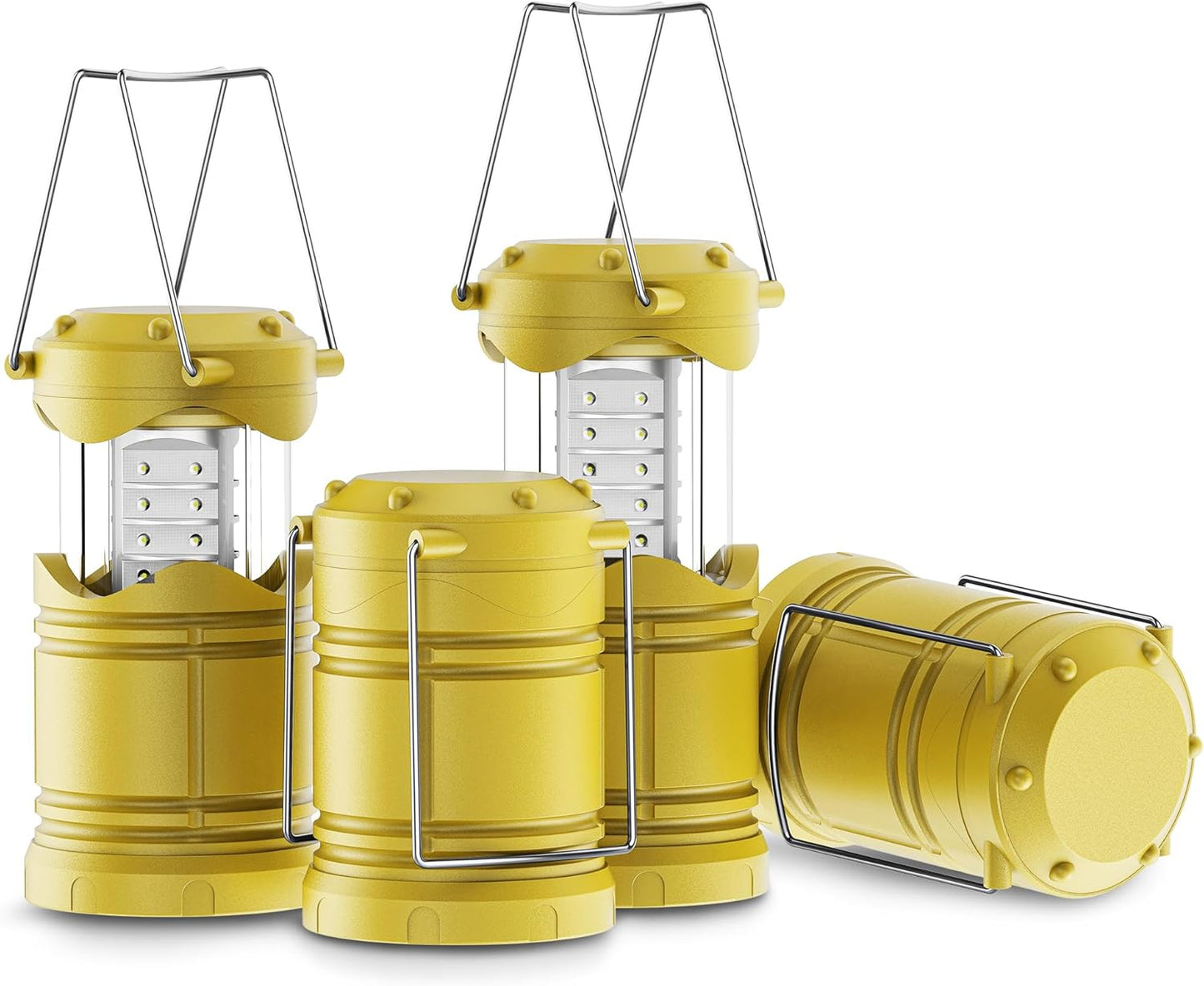 4 Pack LED Camping Lanterns – Collapsible, Battery Powered, 150 Lumens