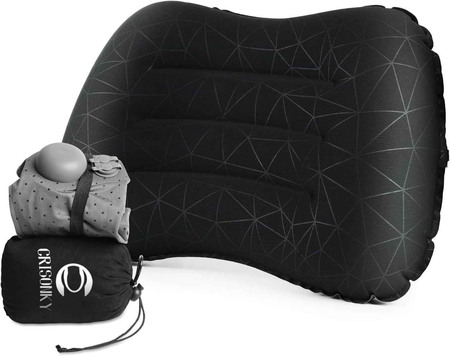 Inflatable Camping Pillow – 3-Breath Fill, Ultra-Light, Skid-Proof
