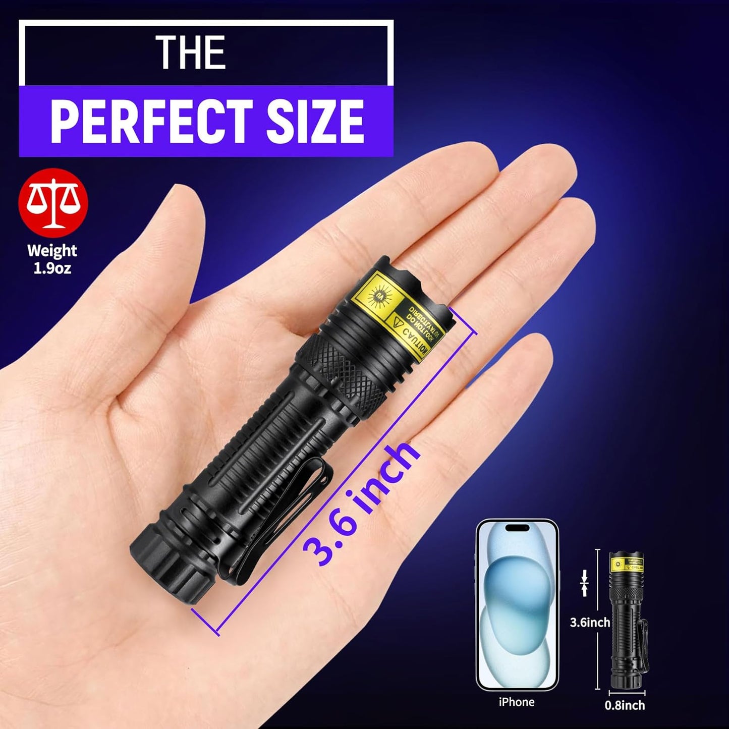 365nm UV Flashlight - 10W Professional Blacklight, USB-C Rechargeable | Detect Pet Stains, Counterfeit Money & Uranium Glass Like a Pro!