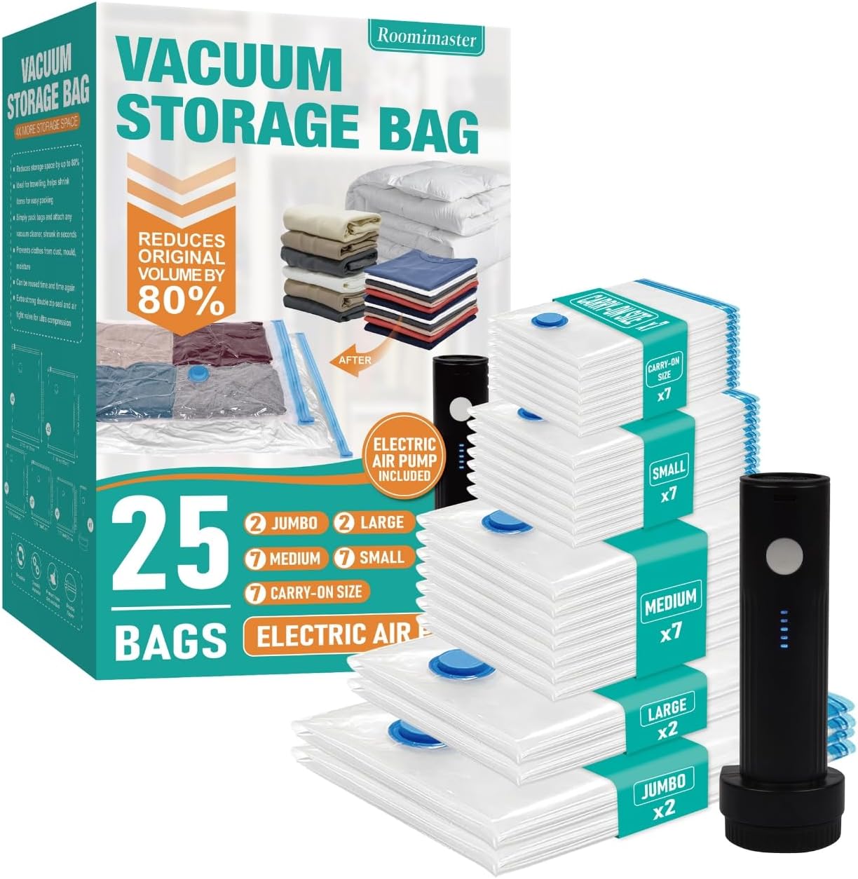 Space Saver Vacuum Bags w/Electric Pump - 10/15/25