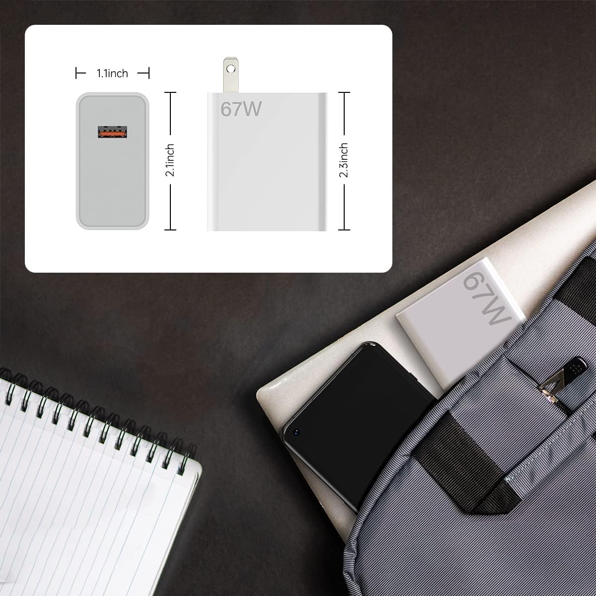 67W Xiaomi Fast Wall Charger - Compatible with Xiaomi Phones