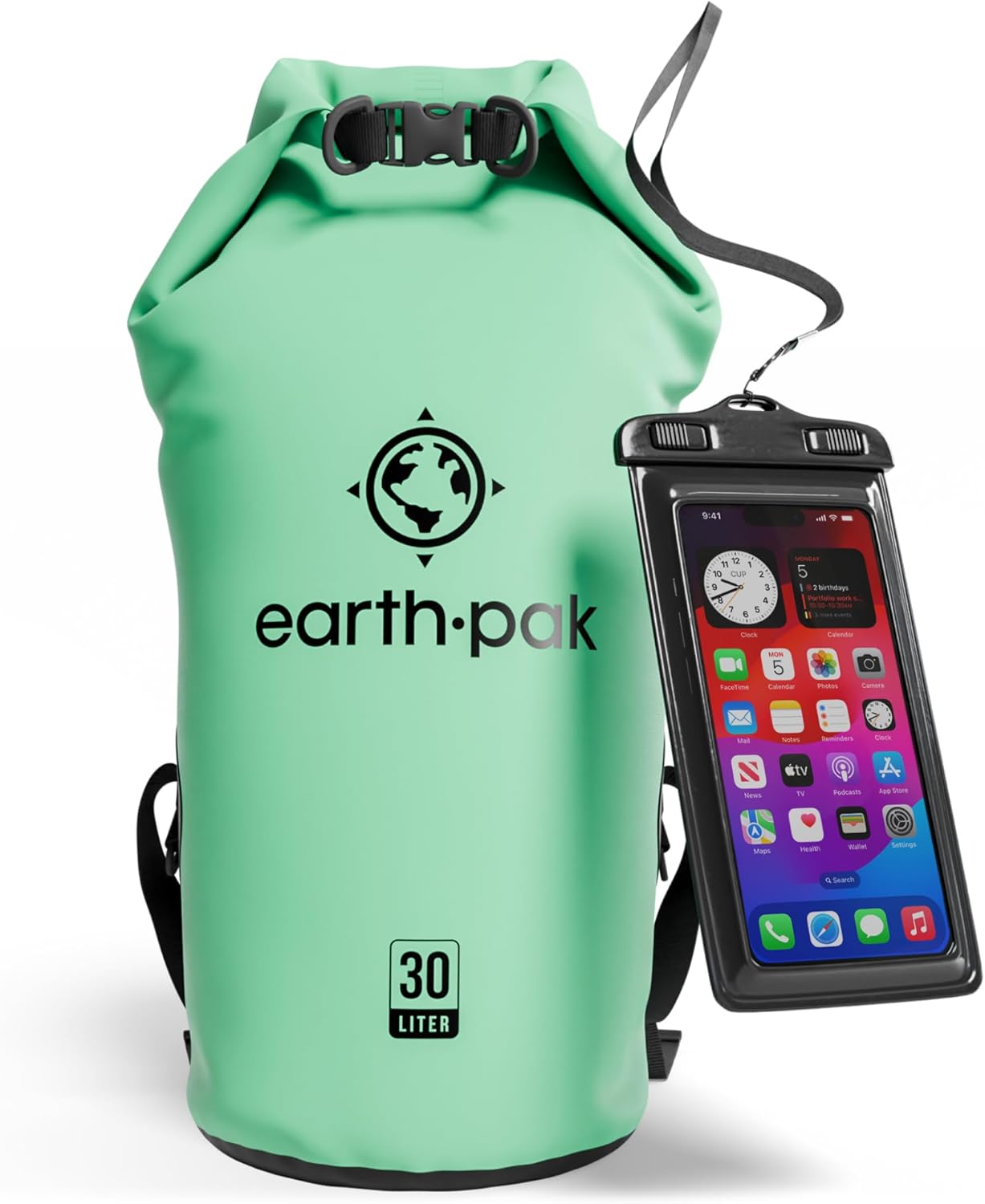 Earth Pak Waterproof Dry Bag – 20L-30L Roll-Top Backpack for Kayaking