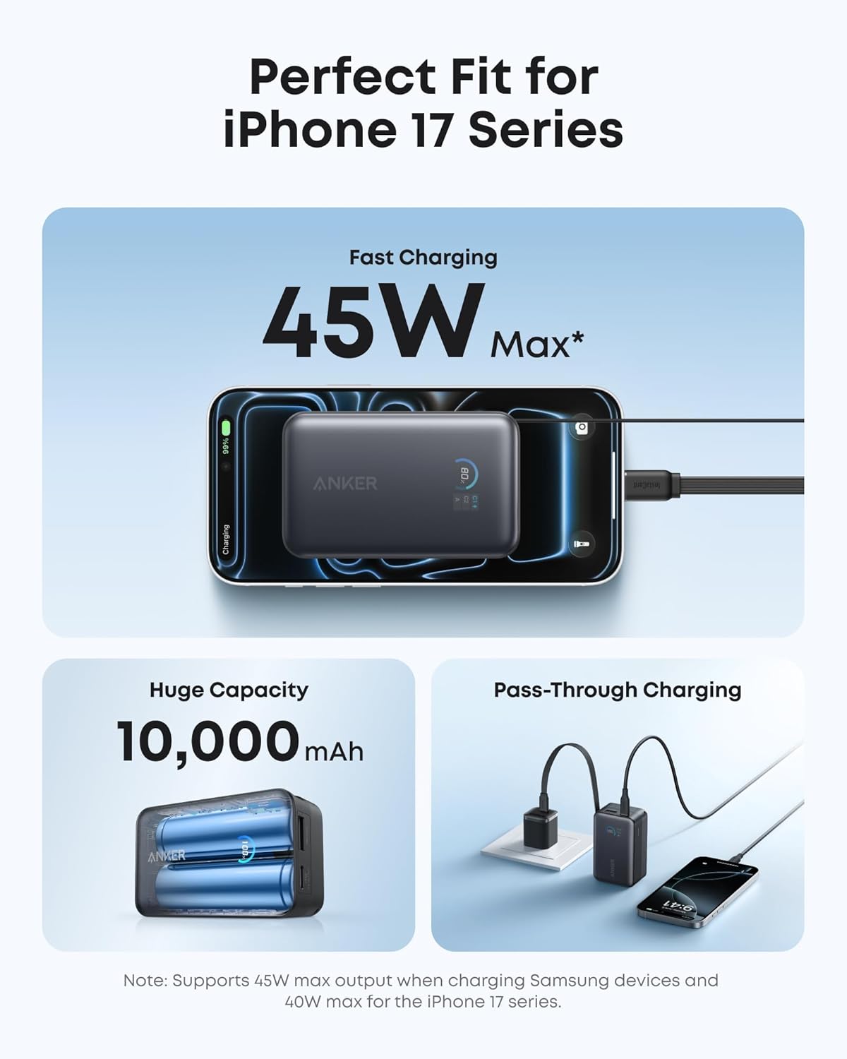 Anker Nano 10K Power Bank | 45W Fast Charging & Built-In Cable