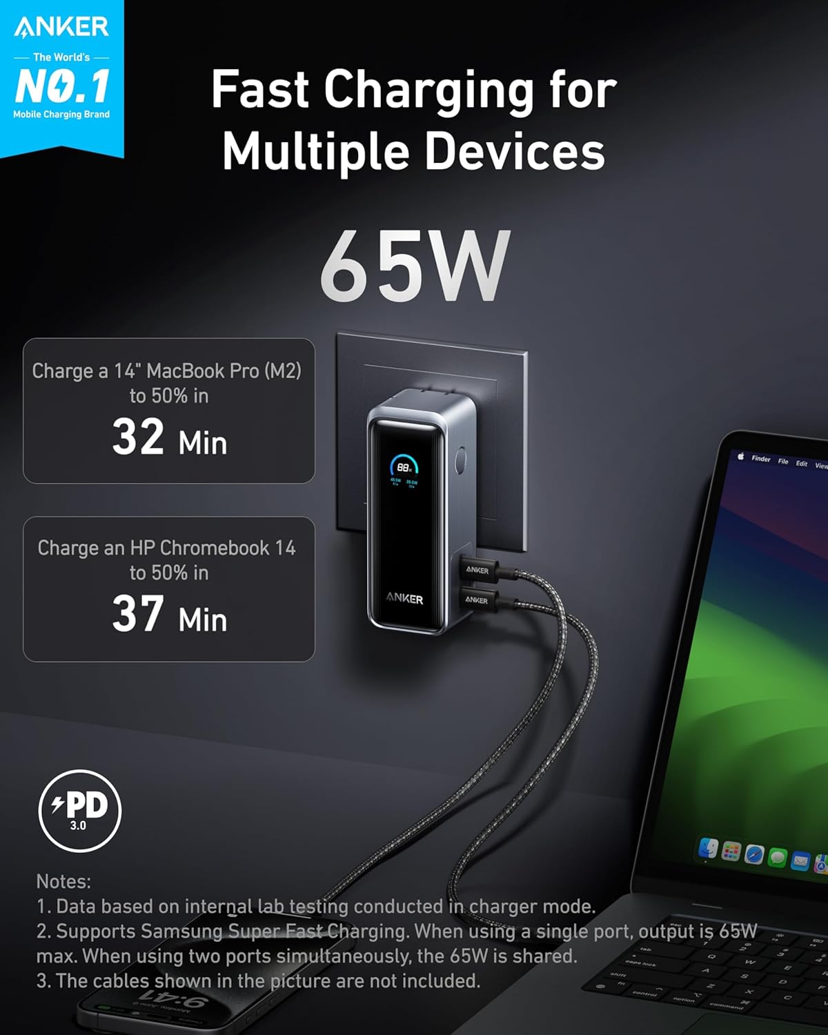 Anker Prime Fusion Bundle (65W Power Bank + 240W Cable)